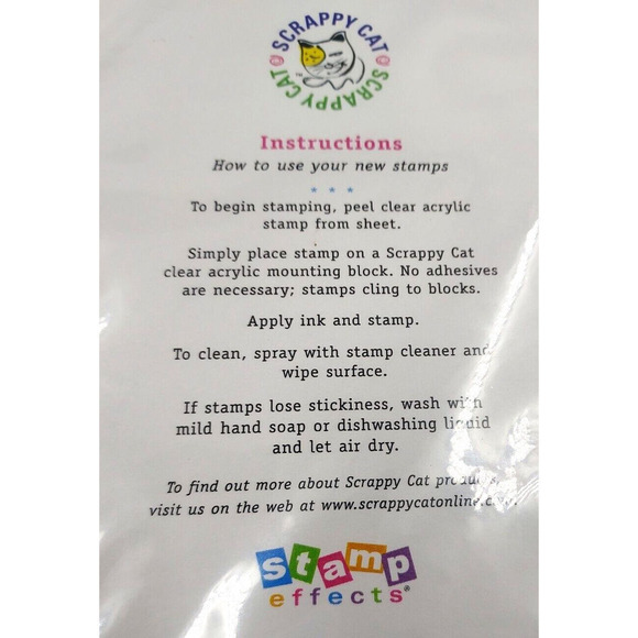 Scrappy Cat Butterfly Creativity Clear Acrylic Cling Stamp Set #460 2005 - Picture 7 of 8